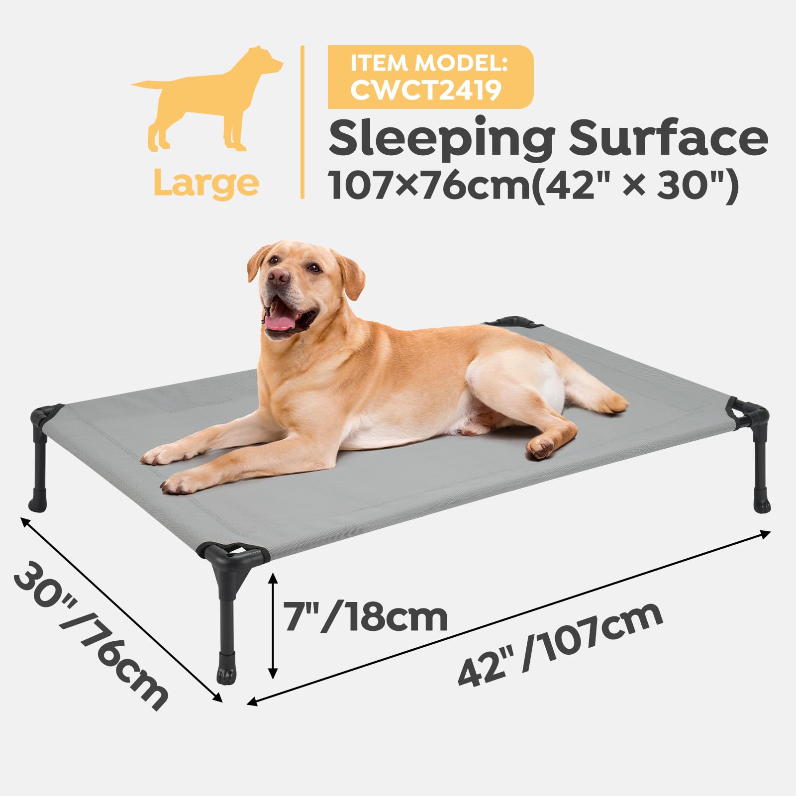 Veehoo 2 Pack Raised Dog Bed, Cooling Elevated Dog Bed, Portable Pet Cot With Washable & Breathable Mesh, No-Slip Feet, Durable